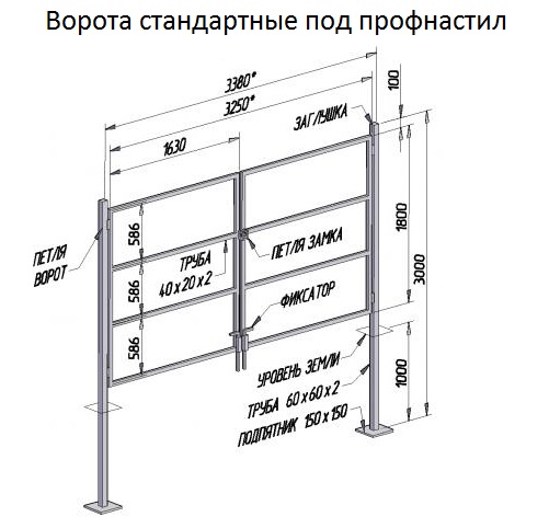 Чертеж ворот